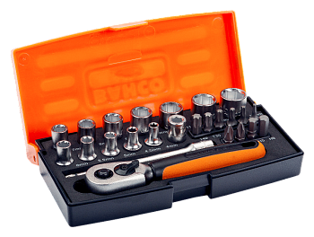 1/4″ Набор торцевых головок, пластиковый кейс. 25 предметов SL25
