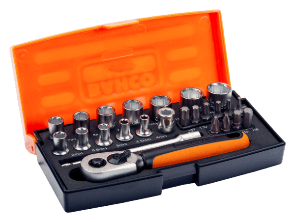 1/4″ Набор торцевых головок, пластиковый кейс. 25 предметов SL25