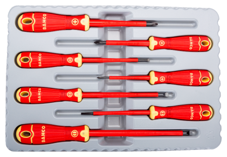 Набор изолированных отверток под винты со шлицем и Phillips, 7 штук B220.007