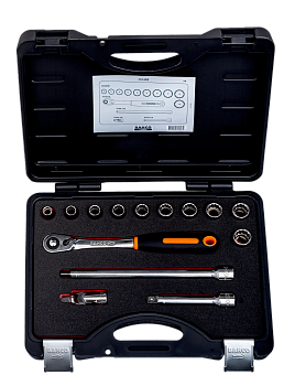 Набор торцевых головок, металлический кейс 7814DS
