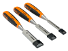 Набор профессиональных стамесок с двухкомпонентной рукояткой в картонной коробке, 3 шт. 424P-S3-EUR