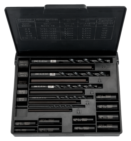 Набор экстракторов для обломанных винтов, болтов и шпилек, пластиковый кейс 1418S