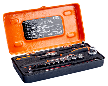 Набор торцевых головок 1/4″, 18 шт., дюймовые размеры, в металлическом кейсе A6718DZ
