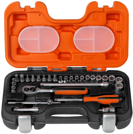 1/4″ Набор торцевых головок, пластиковый кейс, 29 шт. S290