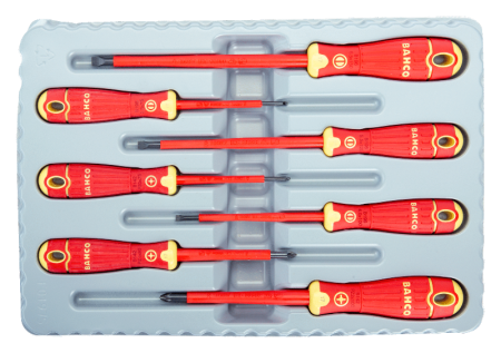 Набор изолированных отверток под винты со шлицем и Pozidriv, 7 штук B220.017