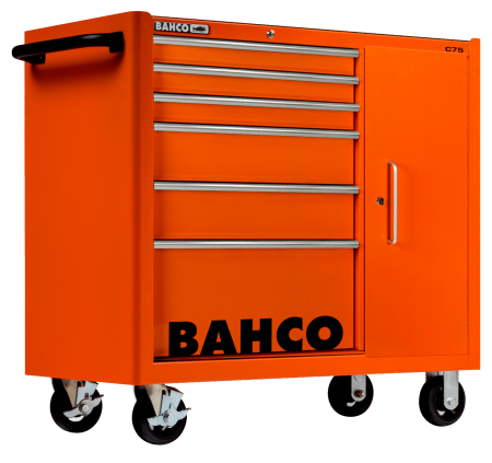 Инструментальная тележка с 6 выдвижными ящиками и боковым шкафом 1475KXL6C