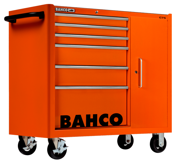 Инструментальная тележка с 6 выдвижными ящиками и боковым шкафом 1475KXL6C