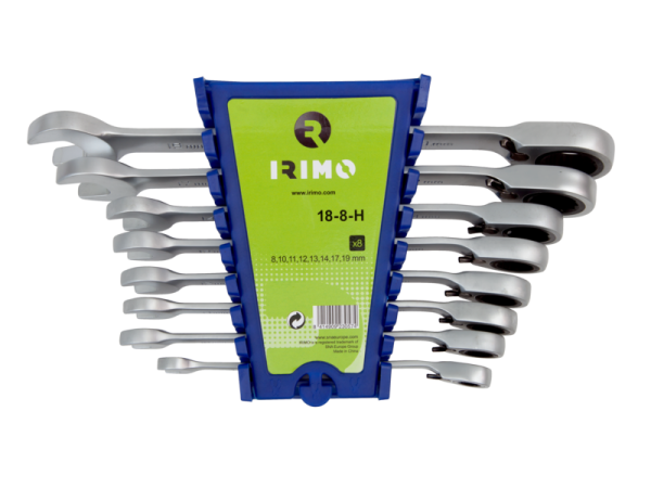 Набор комбинированных гаечных ключей с трещоткой 18-8-H