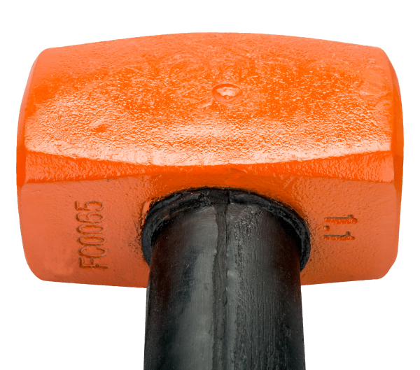 Кувалда со слегка выпуклыми бойками, резиновая рукоятка, усиленная стальными стержнями 489-1100/489-1800