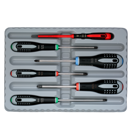 Набор отверток ERGO™, 6 штук. Под винты со шлицем, Phillips, Pozidriv и TORX® BE-9871