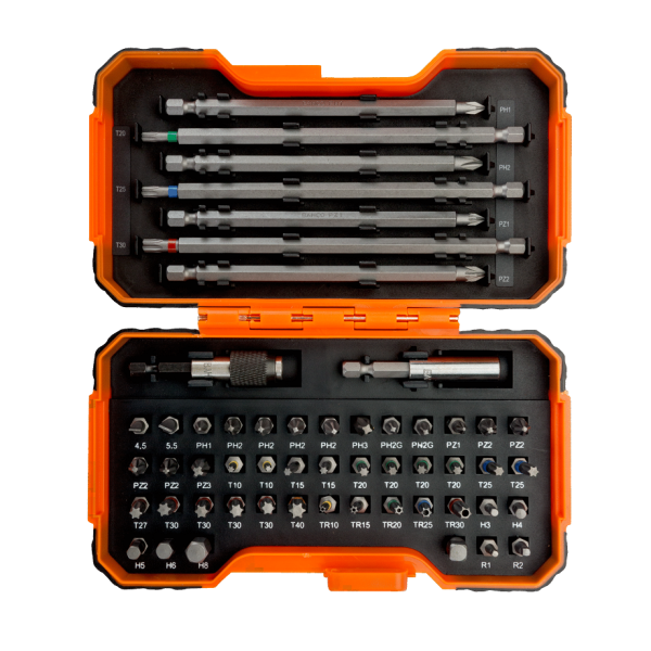 1/4″Набор бит 54 предмета, SL,PH,PZ,TORX,TR,HEX,R, магнитный держатель 59/S54BC 1/4″Набор бит 54 предмета, SL,PH,PZ,TORX,TR,HEX,R, магнитный держатель 59/S54BC