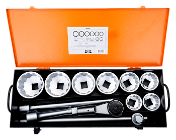 1″ Набор двенадцатигранных головок, дюймовые размеры. Металлический кейс 9540DZ