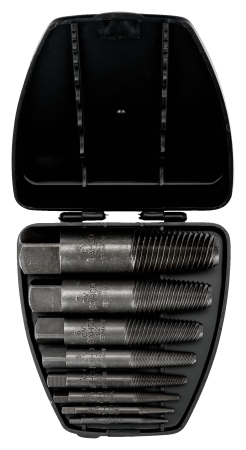 Набор экстракторов для обломанных винтов, болтов и шпилек, пластиковый кейс 1435/8