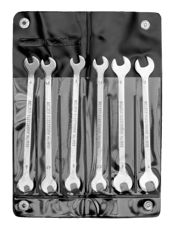 Набор двусторонних рожковых ключей для электроники, пластиковый чехол 1933M/6T