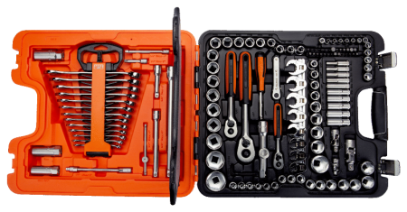 1/4″, 3/8″ и 1/2″ Набор торцевых головок, пластиковый кейс S138