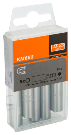 Универсальный держатель бит для отверток с фиксирующим кольцом 1/4″, 60 мм, с магнитом KM653