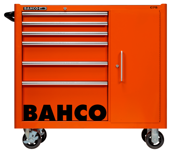 Инструментальная тележка с 6 выдвижными ящиками и боковым шкафом 1475KXL6C