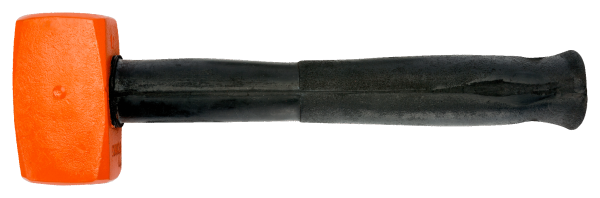 Кувалда со слегка выпуклыми бойками, резиновая рукоятка, усиленная стальными стержнями 489-1100/489-1800