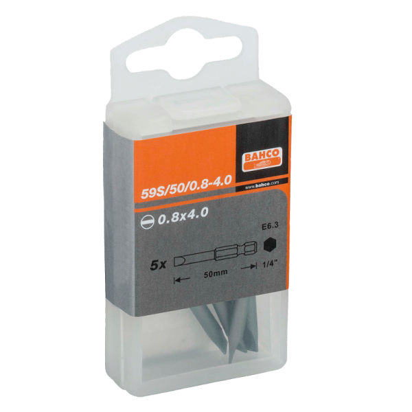 Стандартные биты для отверток под винты со шлицем, 50 мм 59S/50