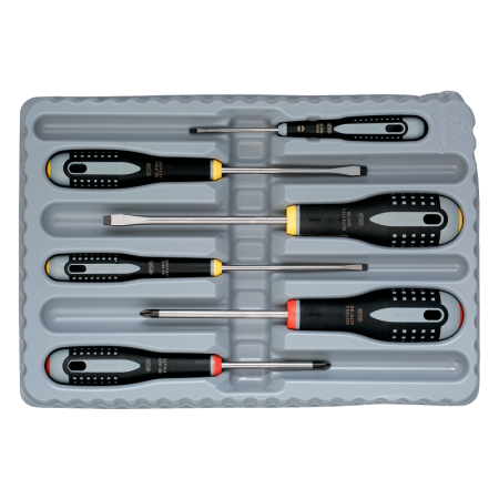 Набор отверток ERGO™, 6 штук. Под винты со шлицем и Phillips BE-9881