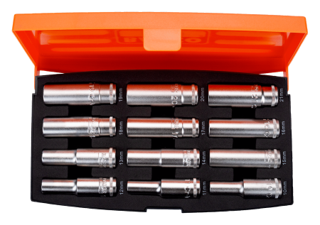 1/2″ Набор удлиненных торцевых головок, пластиковый кейс S1612L