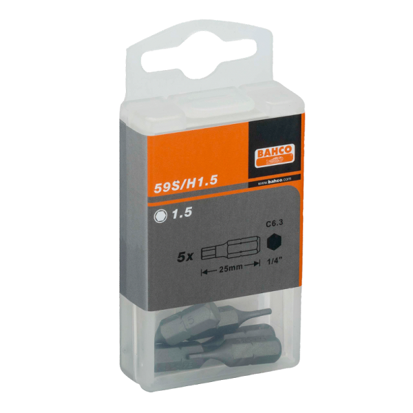 Стандартные биты для отверток под винты с шестигранной головкой, метрические размеры, 25 мм 59S/H