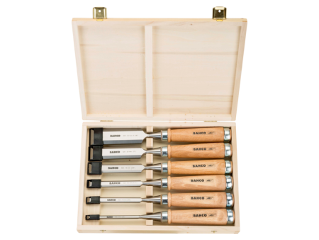 Набор стамесок с деревянной рукояткой в деревянной коробке, 6 шт. 425-083