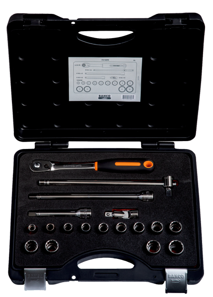 Набор торцевых головок, металлический кейс 7818DS