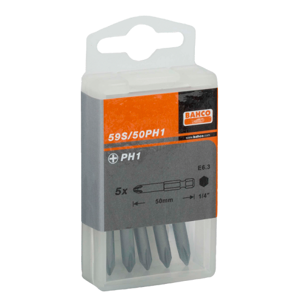 Стандартные биты для отверток Phillips, 50 мм 59S/50PH