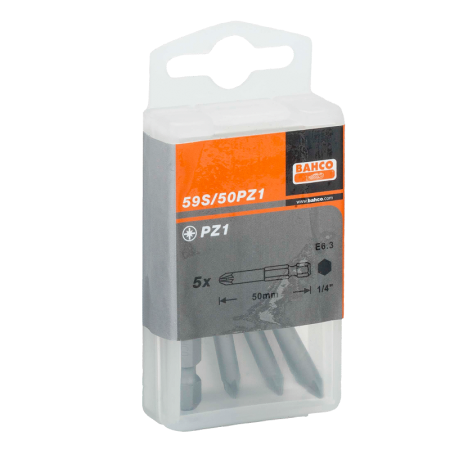 Стандартные биты для отверток Pozidriv, 50 мм 59S/50PZ