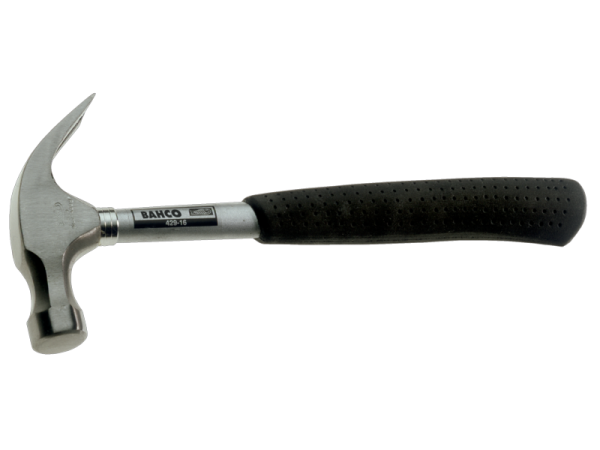 Молоток-гвоздодер, стальная ручка с обрезиненным захватом 429