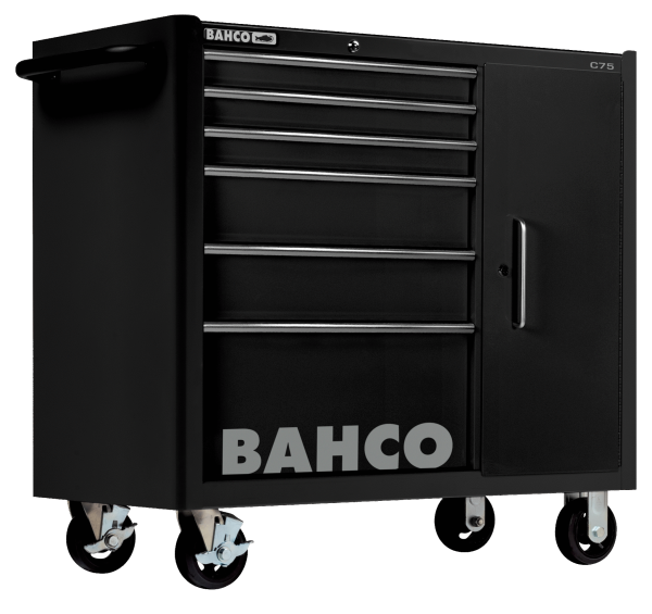 Инструментальная тележка с 6 выдвижными ящиками и боковым шкафом 1475KXL6C