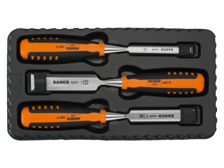 Набор профессиональных стамесок с двухкомпонентной рукояткой в картонной коробке, 3 шт. 424P-S3-EUR